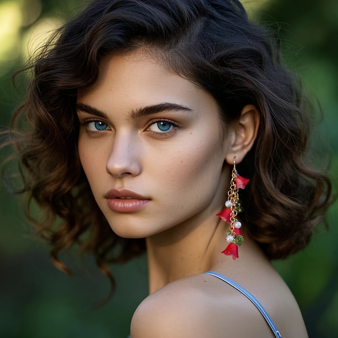 Women's Glass Wind Chime Flower Earrings